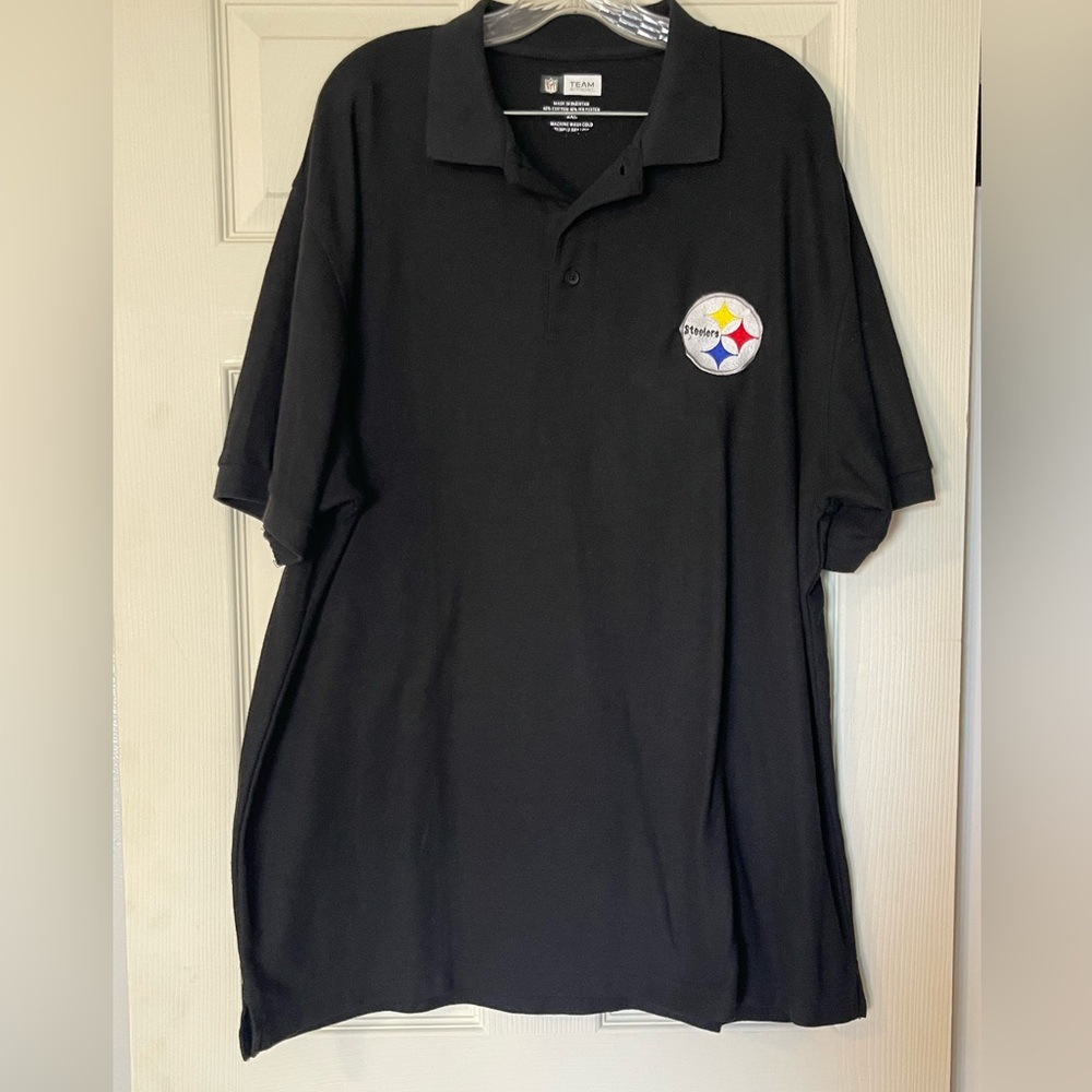 STEELERS Men's Black Polo Shirt Size 2XL